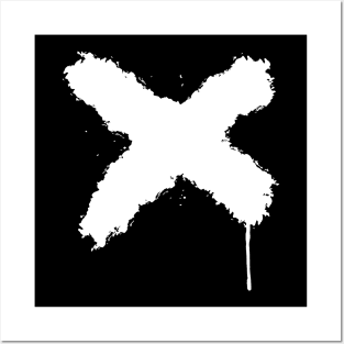 x white paint Posters and Art